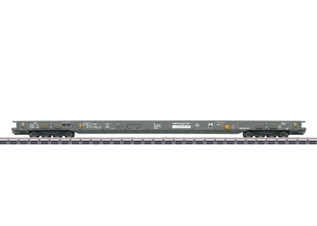 Type Saadkmms Rolling Road Flatcar 2-Pack - 3-Rail - Ready to Run -- RAIpin #3 (Era VI 2018, gray)