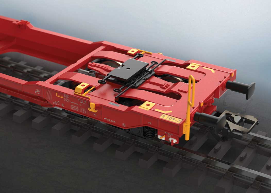 Type Sdggmrss 738 Double Deep Well Car w/Trailers - 3-Rail - Ready to Run -- German Railroad DB AG (Era VI 2013, red, 2 DB Schenker Trailers)-4