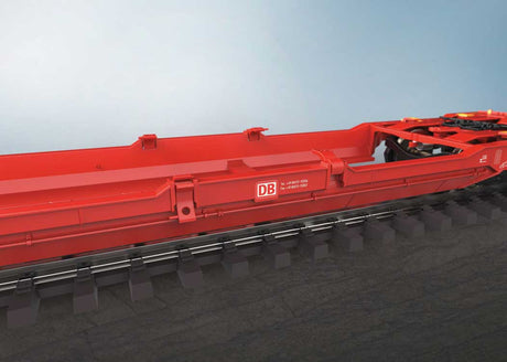 Type Sdggmrss 738 Double Deep Well Car w/Trailers - 3-Rail - Ready to Run -- German Railroad DB AG (Era VI 2013, red, 2 DB Schenker Trailers)-5