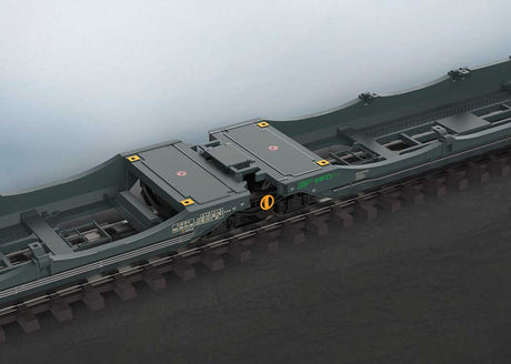 Type Sdggmrss Double Deep Well Car w/Tank Containers - 3-Rail - Ready to Run -- MFD Rail (Era VI 2021, gray w/Mars Trailers)-3