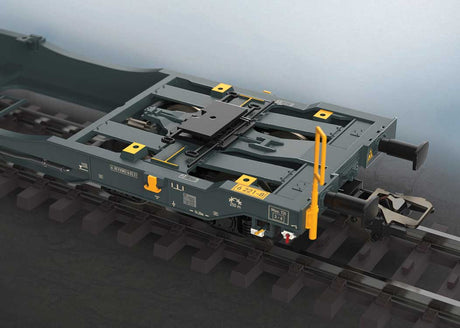 Type Sdggmrss Double Deep Well Car w/Tank Containers - 3-Rail - Ready to Run -- MFD Rail (Era VI 2021, gray w/Mars Trailers)-4