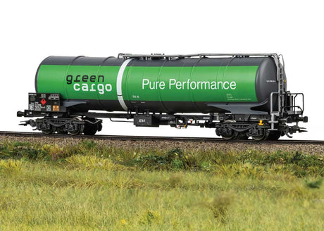 Type Zacns Four-Axle Tank Car - 3-Rail - Ready to Run -- Ermewa Green Cargo (Era VI 2013, green, black, white)-1