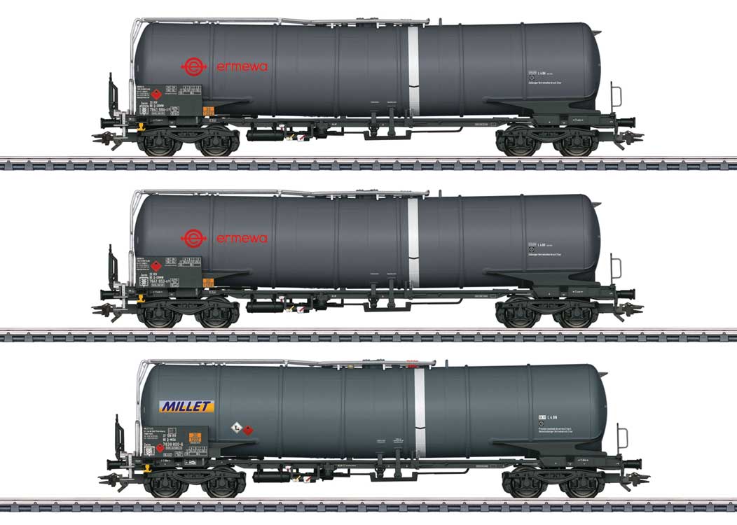 Type Zacns Tank Car - 3-Rail - Ready to Run -- Ermewa (Era VI 2009, gray, red, white)