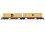 Type Sggrss 80 Container Car w/40' Containers - 3-Rail - Ready to Run -- Touax Rail (Era VI 2009, red, MSC Containers)-1