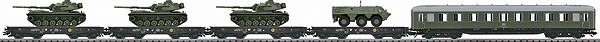 4MFOR Metal Military Mission(R) Modern German Army (BW) Diecast Models -- Tank Transport Train w/Tank Crews Car