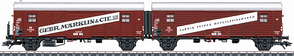 2009 Marklin Museum Car Set, Type GL Dresden Boxcar w/Magirus Truck -- DB German Federal Railroad