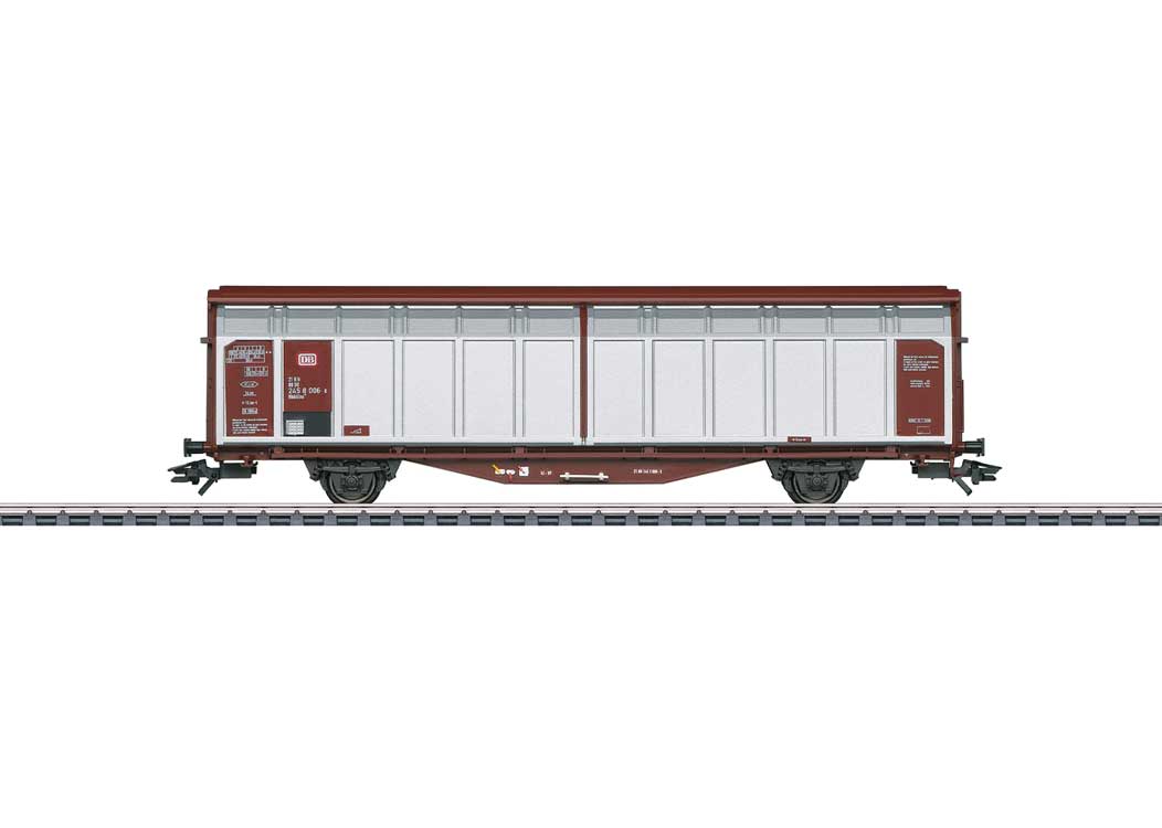 Type Hbbillns 305 Sliding-Wall Boxcar - 3-Rail - Ready to Run -- German Federal Railroad DB (Era IV 19892, Boxcar Red, silver)