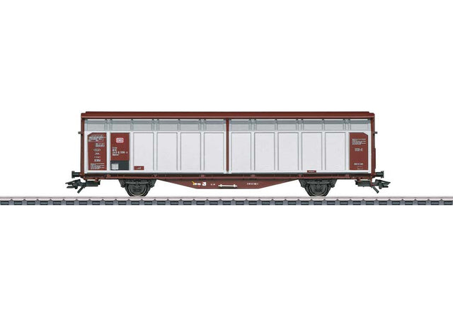 Type Hbbillns 305 Sliding-Wall Boxcar - 3-Rail - Ready to Run -- German Federal Railroad DB (Era IV 19892, Boxcar Red, silver)