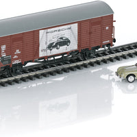 Type Glt 23 Dresden Wood Boxcar - 3-Rail - Ready to Run -- 2019 Marklin Museum Car - Porsche (Era III 1959, Boxcar red, Porsche Graphic
