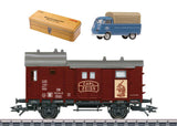 Type Pwg Freight Baggage 3-Rail w/Volkswagen T1 & Case - Ready to Run -- Carl Zeiss (2024 Museum Car, Era III 1960, red, gray w/Blue Vehicle)-4
