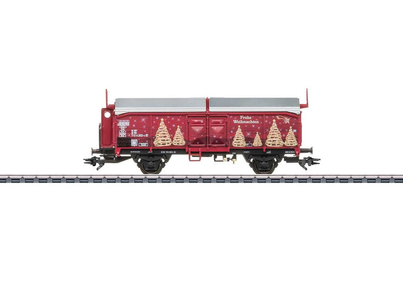 Type Tms 851 Sliding-Roof Gondola - 3-Rail - Ready to Run -- 2024 Christmas Railroad Car WB (red, gold, white)