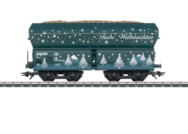 Type Fad 155 Hopper - 3-Rail - Ready to Run -- 2025 Christmas Railroad WB, blue, white)