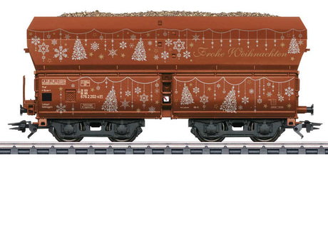 Type Fad 155 Hopper - 3-Rail - Ready to Run -- 2026 Christmas Railroad WB (red, white)-1
