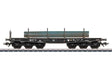 Type SSym 46 Heavy-Duty Flatcar w/Steel Billet Load - 3-Rail Ready to Run -- German Federal Railroad DB (Era III 1950s, black)