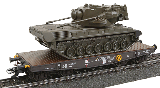 4MFOR Metal Military Mission(R) Belgian Army -- Slmps Heavy-Duty Flatcar w/Cheetah Tank