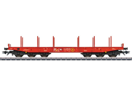 Type Samms 710 Heavy-Duty Flatcar - 3-Rail - Ready to Run -- German Railroad DB AG (Era VI 2021, red)