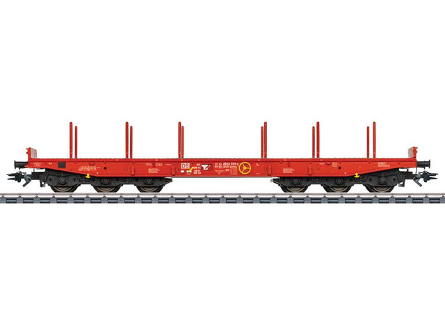 Type Samms 710 Heavy-Duty Flatcar - 3-Rail - Ready to Run -- German Railroad DB AG (Era VI 2021, red)