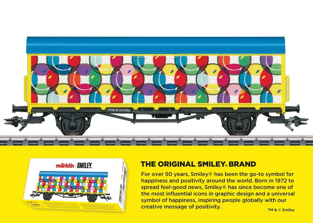 2-Axle Boxcar w/Smooth Sides - 3-Rail - Ready to Run -- 2024 Smiley(R) Graphics-1
