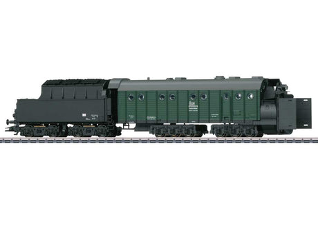 Henschel Steam-Powered Rotary Snowplow w/Smoke - 3-Rail - Ready to Run -- German State Railroad DR (Era IV 1972, green, black, gray)-2