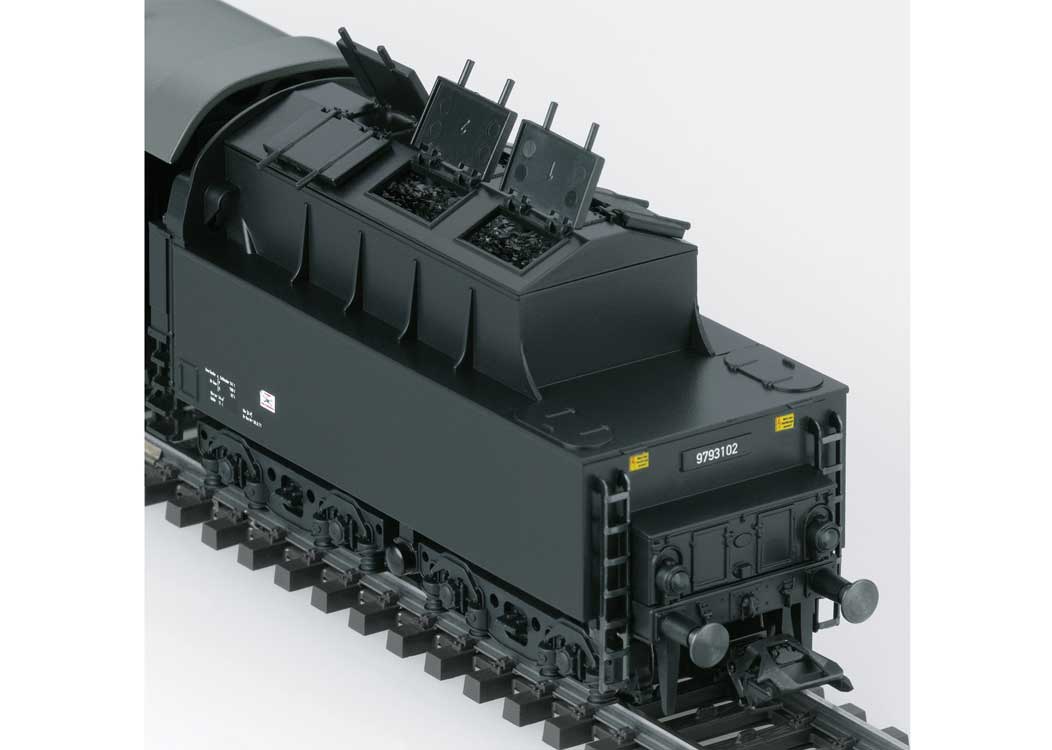 Henschel Steam-Powered Rotary Snowplow w/Smoke - 3-Rail - Ready to Run -- German State Railroad DR (Era IV 1972, green, black, gray)-3