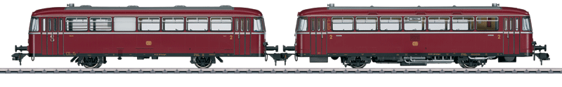 Class VT 98.9 Rail Bus/VS 98 Control Car Set - DCC/Digital & Sound Equipped -- German Federal Railroad DB (Era III, red)