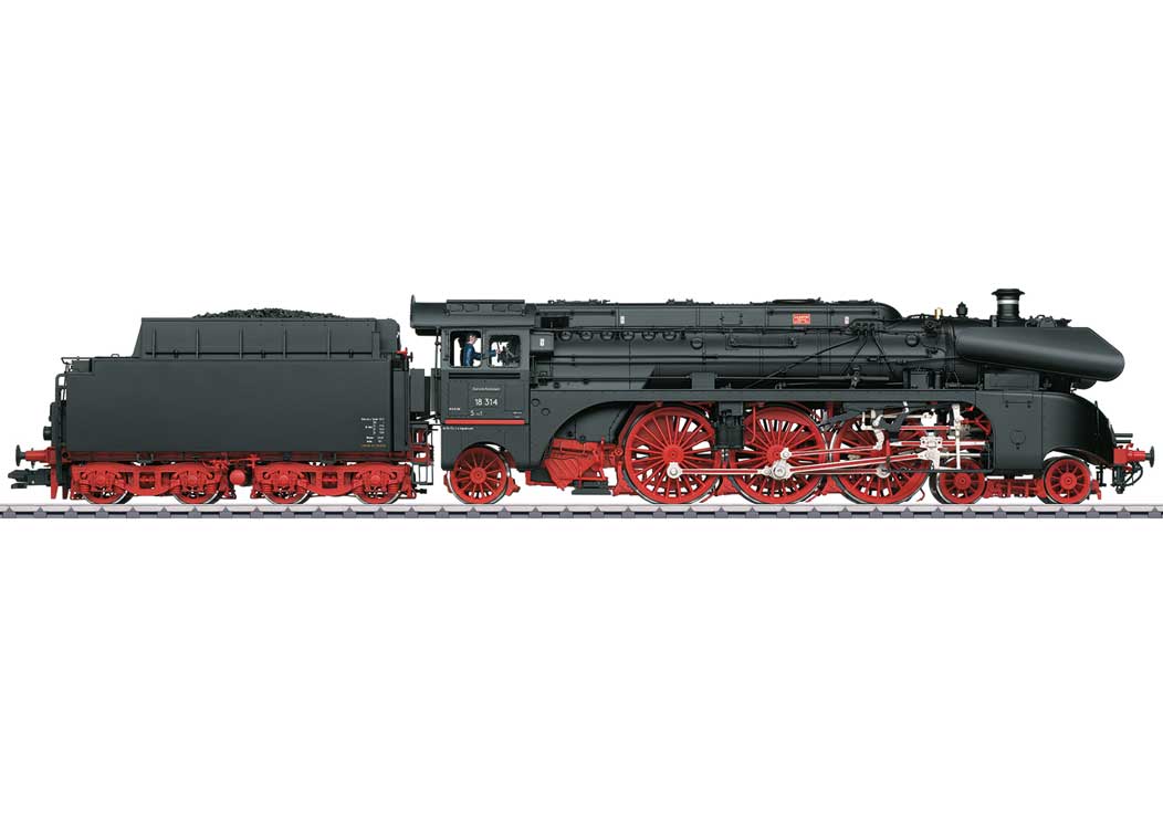 Class 18 4-6-2 - Sound and DCC -- German State Railroad DR #18 314 (Era III 1960, black, red)-2
