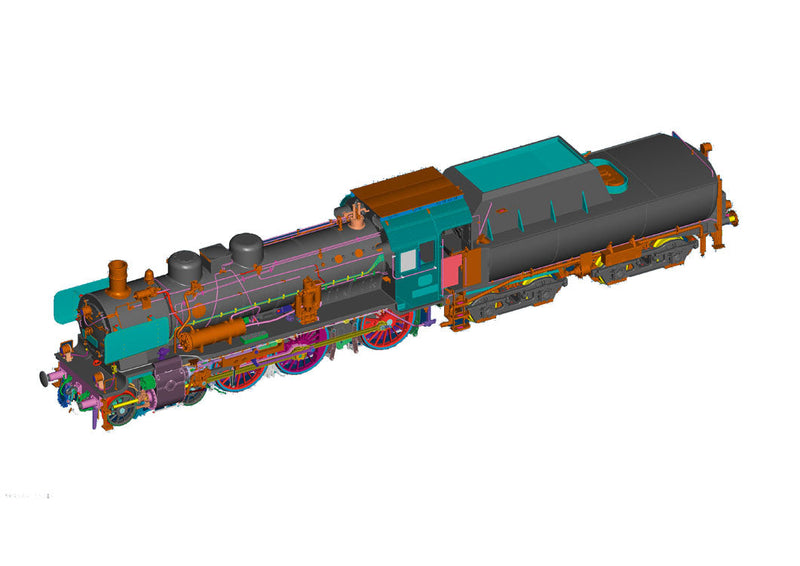 Class 38.10-40 4-6-0 & Tub Style Tender w/Sound & DCC -- German Federal Railroad DB (Era III, black, red)-1
