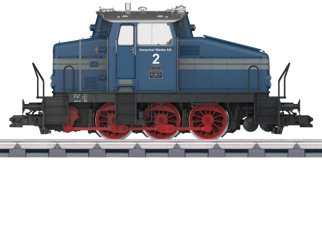 Henschel DH 500 Ca Diesel - Sound and DCC -- Henschel #2 (Era III 1962, blue, silver, black, red)-2