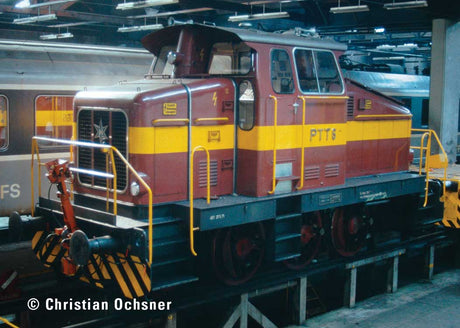 Henschel DH 500 Ca Diesel - Sound and DCC -- Swiss Post PTT #6 (Era III, maroon, yellow)