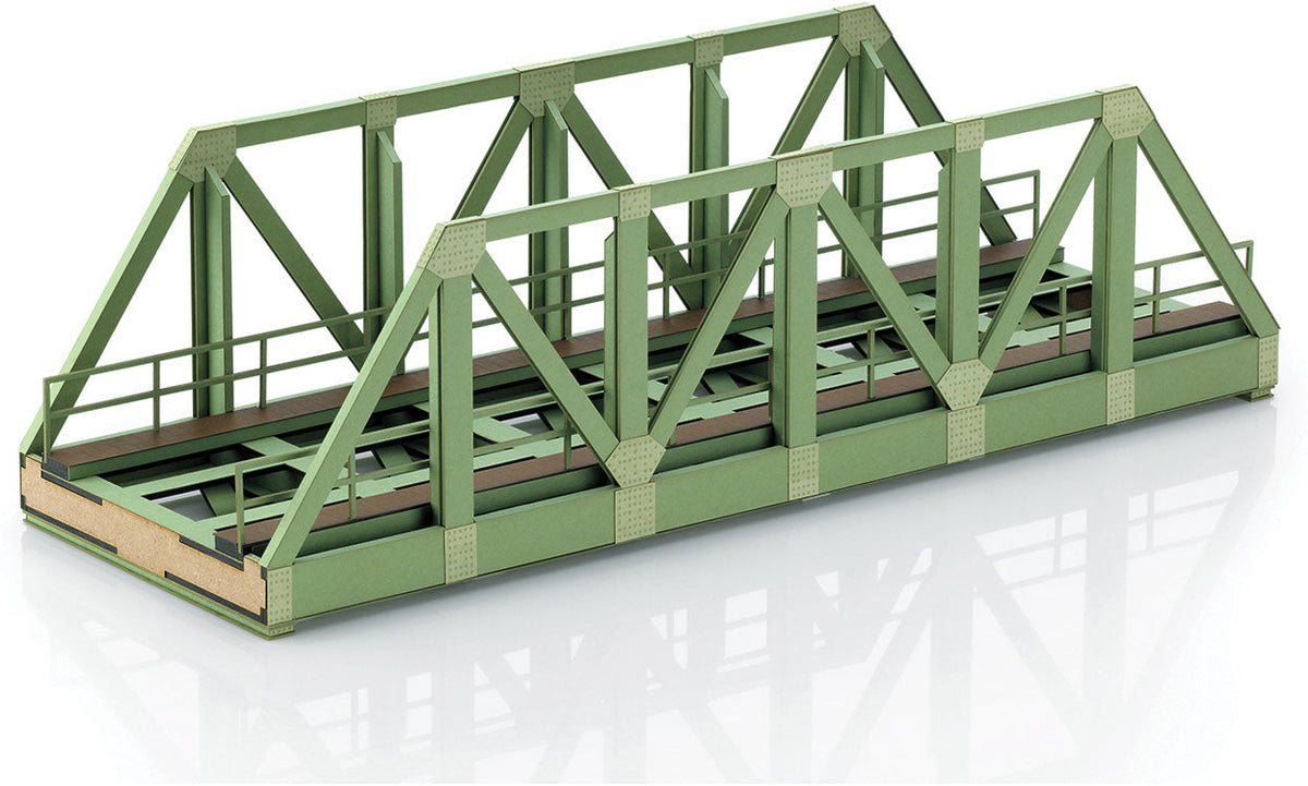 Single-Track Truss Railroad Bridge -- Laser-Cut Card Kit - 17-3/4 x 6 x 4-13/16"  45 x 15.2 x 12.2cm
