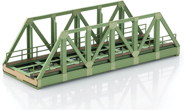 Single-Track Truss Railroad Bridge -- Laser-Cut Card Kit - 17-3/4 x 6 x 4-13/16"  45 x 15.2 x 12.2cm