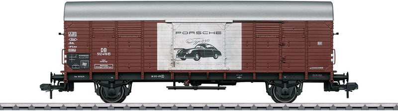 Type Gl 11 Wood Boxcar - Ready to Run -- 2019 Marklin Museum Car - Porsche (Era III 1959, Boxcar red, Porsche Graphic-1