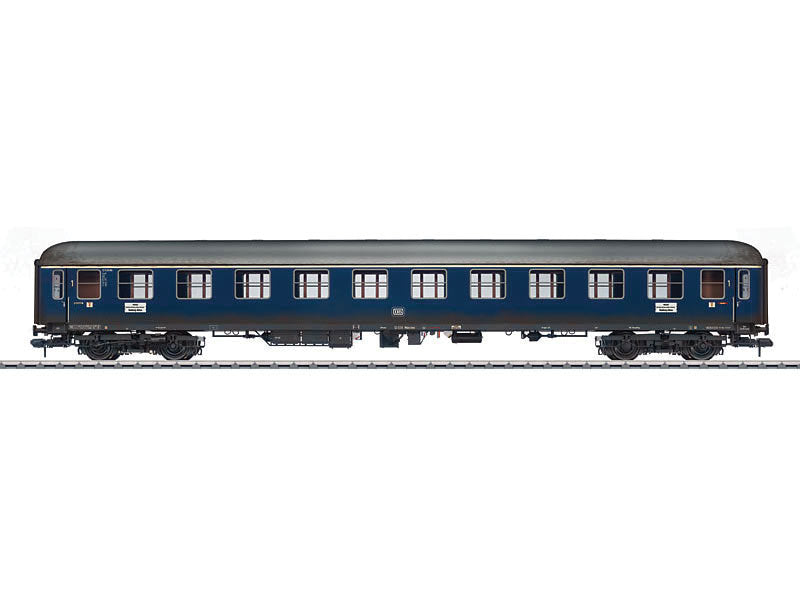 Type A4um-61 1st Class Coach - Ready to Run -- German Federal Railroad DB #12 030 (Weathered, Era III, cobalt blue)