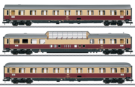 Rheingold 1 Express Train Passenger Set pkg(3) -- German Federal Railroad (2 Compartment Cars, 1 Vista Dome)