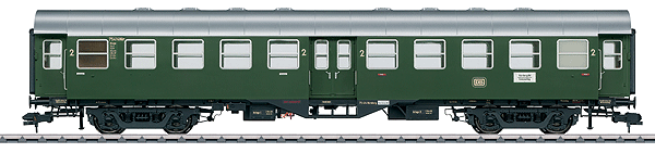 Type B4yge 2nd Class w/Digital Light - Ready to Run -- German Federal Railroad DB #1 Umbauwagen/Rebuild (Era III, green)