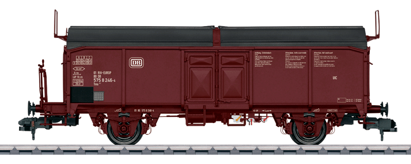 Type Tms 851 Sliding-Roof Covered Gondola w/Brakeman's Platform - Ready to Run -- German Federal Railroad DB (Era IV, Boxcar Red)