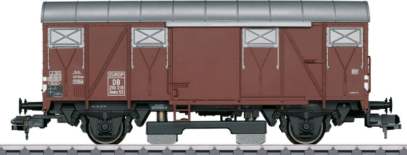 Type Gmhs 53 Boxcar Track Cleaning Car - Ready to Run -- German Federal Railroad DB (Era III, Boxcar Red)