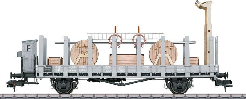 Type R10 Stake Flatcar & Catenary Wire Service Load - Ready to Run -- Sommerfeldt #512 523 (Era III 1964, gray) 2017 Marklin Museum Car
