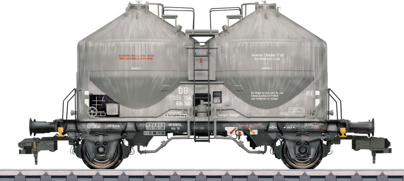 Type Kds 54/UCS 908 Covered Hopper/Silo - Ready to Run -- German Federal Railroad DB #2 (Weathered Era III, gray, black)