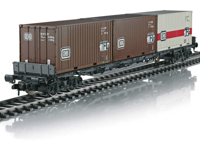 Type Sgjs 716 Container Flatcar with 3 Containers - Ready to Run -- German Federal Railroad DB 31 80 443 7 609-9 (Era IV, black, DB-TFG Containe-1