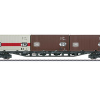 Type Sgjs 716 Container Flatcar with 3 Containers - Ready to Run -- German Federal Railroad DB 31 80 443 7 609-9 (Era IV, black, DB-TFG Containe
