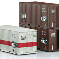 Type Sgjs 716 Container Flatcar with 3 Containers - Ready to Run -- German Federal Railroad DB 31 80 443 7 609-9 (Era IV, black, DB-TFG Containe