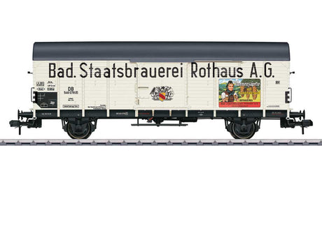 Type Gl 11 Dresden Wood Boxcar - Ready to Run -- Bad. Staatsbrauerei Rothaus (Era III, white, gray, black)
