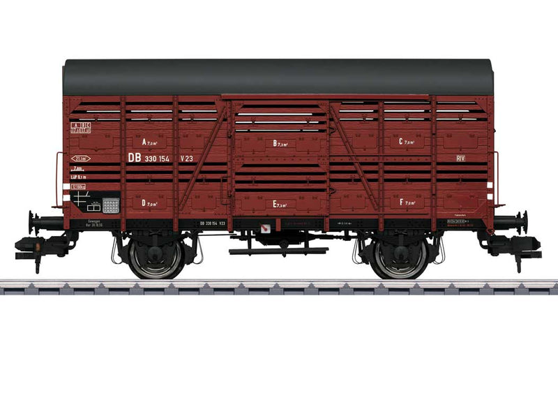 Type V 23 Stock Car - Ready to Run -- German Federal Railroad 330 154 (Era III, Boxcar Red)