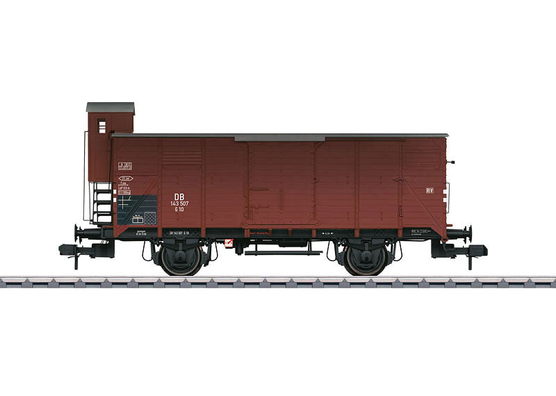 Type G 10 Boxcar w/Brakeman's Cab - Ready to Run -- German Federal Railroad DB #143 507 (Era III 1960, Boxcar Red)
