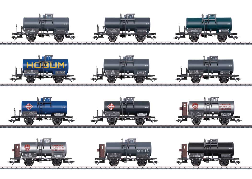 2-Axle Tank Car 12-Pack - 3-Rail - Ready to Run -- 12 Different Era II Cars-1