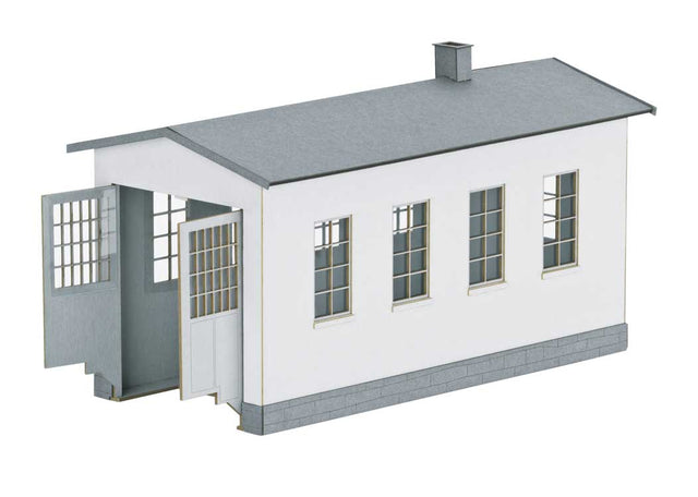 Single-Stall Engine House -- Laser-Cut Card Kit - 5 x 2 x 3"  13 x 5.5 x 7cm-1