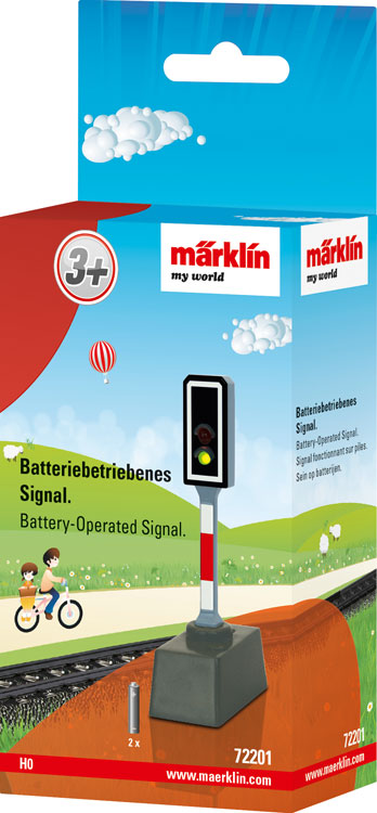Battery-Powered LED Block Signal - My World -- 4-3/4"  12cm Tall-1
