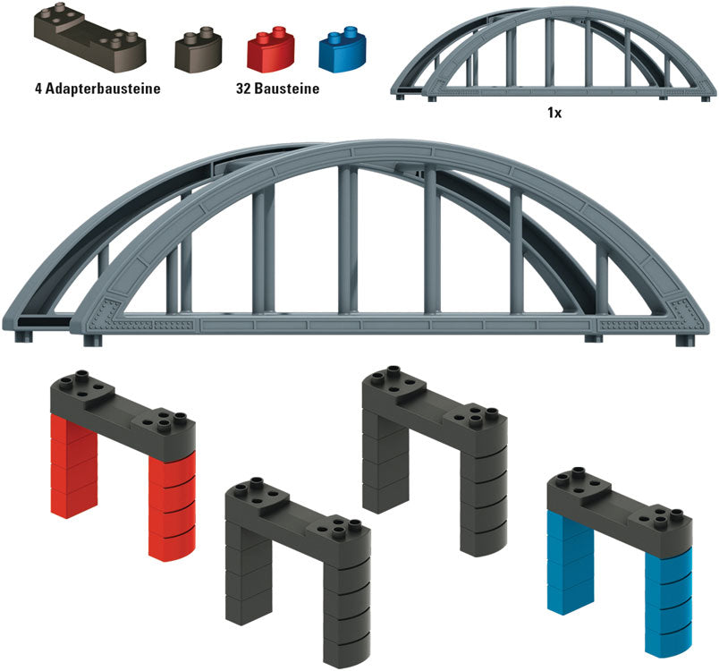 Elevated Railroad Bridge Building Block Set - My World -- Kit - Compatible with Several Brands of Plastic Building Blocks-1