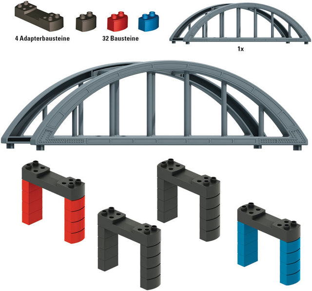 Elevated Railroad Bridge Building Block Set - My World -- Kit - Compatible with Several Brands of Plastic Building Blocks-1